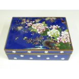 Chinese cloisonné box W 14 x D 10 x H 4cm