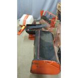 Multiple attachments to fit a Westwood tractor / mower including leaf sweeper and collection box,