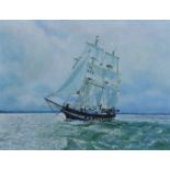 D. M. Greenwood oil or acrylic on board maritime study 'Royalist' sailing ship, signed lower right