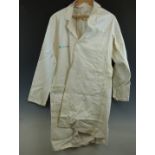 A white Damien Hirst/ Science lab/warehouse coat with Hirst spot design and logos to pockets, size