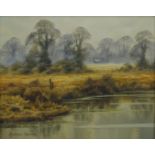 Christopher Osborne (contemporary British) oil on board of a rural river scene, signed lower left