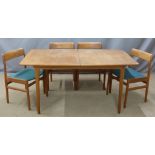 A retro dining table with chairs W150cm