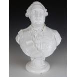 Possibly Sèvres porcelain bust of Louis XVI, H31cm