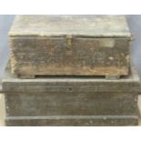 Two vintage tool chests, length of larger 87cm