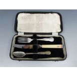 Elizabeth II 1953 coronation cutlery set by Ryals, in fitted case, length 20cm