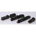 Four 00 gauge model railway GWR locomotives including Skylark, 14xx tank etc.