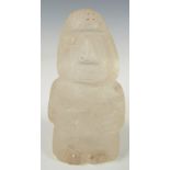 A pre Columbian rock crystal figure, H6.5cm