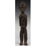 African tribal carved Lobi fetish figure, H28cm