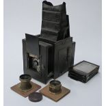 Newman & Guardia reflex camera with Zeiss Protarlinse VII 24cm lens, together with a J.Lancaster &