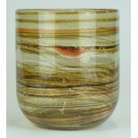 Isle of Wight glass vase with flame pontil to base, H 21cm