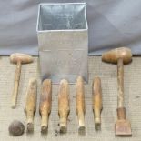 Leadworking tools in a vintage Wall's ice cream container