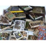 A collection of metal table top war game figurines, a variety of armies and ages including Saxon,