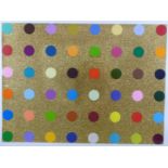 Damien Hirst (British b1965) signed limited edition 94/100 gold gift spot screenprint, dedication '