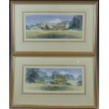 Audrey Hammond (British 20thC) pair of watercolours of Cotswold house and hamlet, both signed