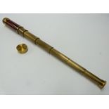 Victorian brass six draw telescope, maximum length approximately 60cm