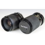 Two Tamron SLR camera lenses to suit Nikon, comprising 90mm 1:2.5 and 70-150mm 1:3.5