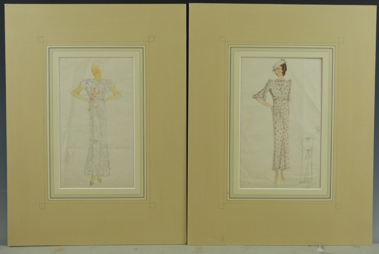 Art Deco fashion drawings