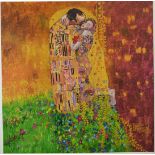 Rolf Harris (b1930) signed limited edition (693/695) print The Kiss, 66 x 64cm, mounted, with