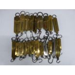 Twenty one Salter spring balances including No 00, Hughes's, GPO, parcel and letter examples and one