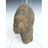 African carved stone bust, probably Yoruba, H19cm