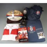 Collection of Gloucester Rugby Club memorabilia including signed rugby ball for 2003, signatures