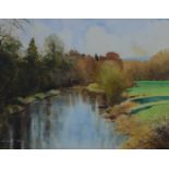 Richard Thorn (b1952) watercolour landscape 'River Mole', signed lower left 34 x 43cm, in gilt frame
