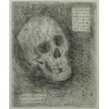 Damien Hirst (British b1965) skull etching, dated 2007 and signed 'Happy Christmas love Damien'. The