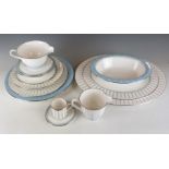 Approximately 63 pieces of Royal Worcester tea dinner ware decorated in the Linea pattern, includes