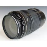 Canon EF 70-30mm 1:4-5.6 IS USM lens, with hood, in carry case