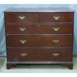 19thC mahogany chest of two over three straight drawers, W125 x D56 x H110cm