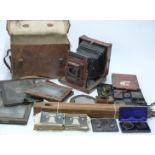 Houghton Victo plate camera with tripod, film holders, Thornton Pickard shutter, London Stereoscopic