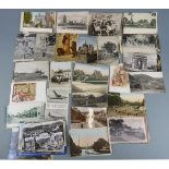Edwardian and later postcards including Hoddom Castle, Continental, Scottish, Indonesian scenes,