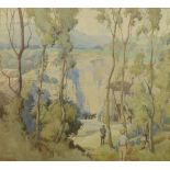 H R Wibberley (1884-1955) watercolour 'The Quarry', signed lower left, 44 x 49cm, titled to label