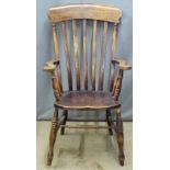 Country style Windsor armchair with elm seat