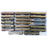 Twenty-one Hornby, Tri-ang and Lima 00 gauge model railway passenger coaches including BR, GWR,