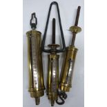 Three Salter & Co. patent large cylindrical spring balances with nickel scales, comprising 60, 70