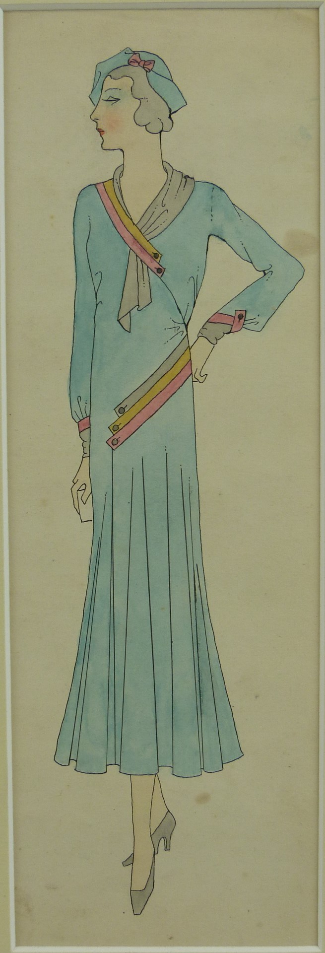 Art Deco fashion drawings - Image 5 of 8