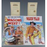 Two Walt Howarth signed limited edition original artwork prints Wagon Train starring Robert Horton