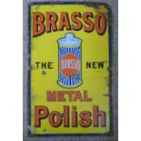 Brasso metal polish vintage enamel advertising sign, 61 x 38cm
