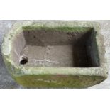 Natural stone D end trough or sink, L67 x W45 x H24cm