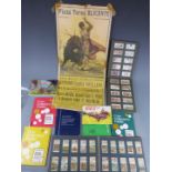 Two albums of cigarette cards including ships, Frys, Wills, etc and coin albums including Whitman