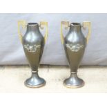 A pair of oriental style vases c.1900-20 signed to base, H32cm