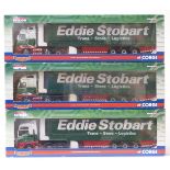 Three Corgi Hauliers of Renown Eddie Stobart 1:50 scale limited edition diecast model lorries, two