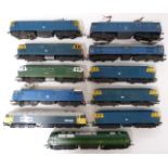 Eleven Tri-ang, Hornby and similar 00 gauge model railway diesel locomotives.