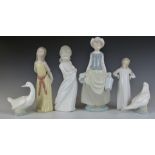 Three Lladro figurines, tallest 28.5cm