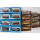 Fifteen Airfix and Mainline 00 gauge model railway wagons and vans including Highley Mining