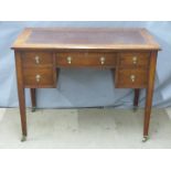 A 19th/20thC oak leather insert desk, W107 x D60 x H80cm