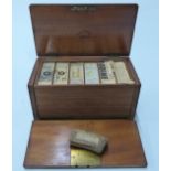 R&J Beck London case of microscope slides, to include miniature pictures of the Times newspaper