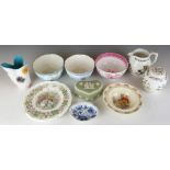 A collection of ceramics including Minton Haddon Hall, Wegdwood including Beatrix Potter, Royal