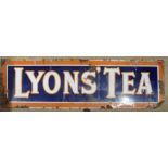 Lyons tea vintage enamel advertising sign, 46 x 153cm